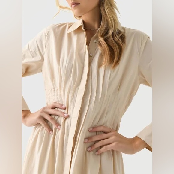 NWT Cleobella Rosabella Midi Dress Organic Cotton Boho Long Sleeve Button Down - Picture 3 of 16